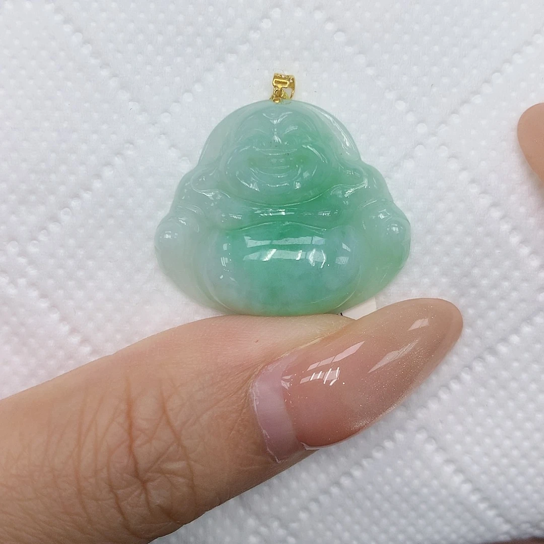 颈饰18K金镶嵌翡翠