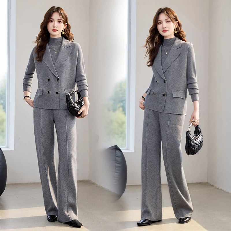 2025新款春秋时尚气质休闲高级感显瘦减龄时髦洋气修身三件套