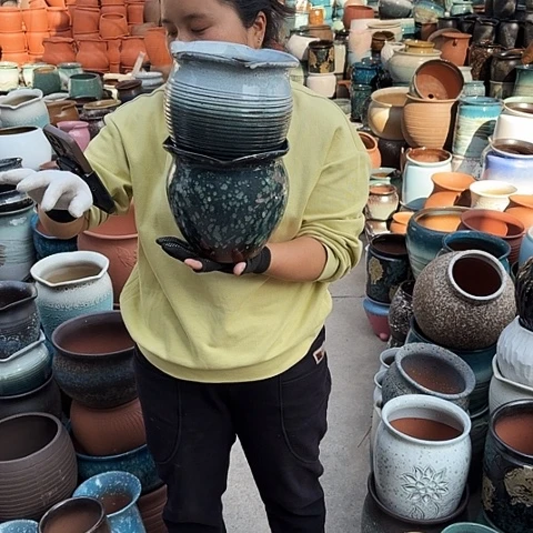 口19高19瑕疵两个盆子。