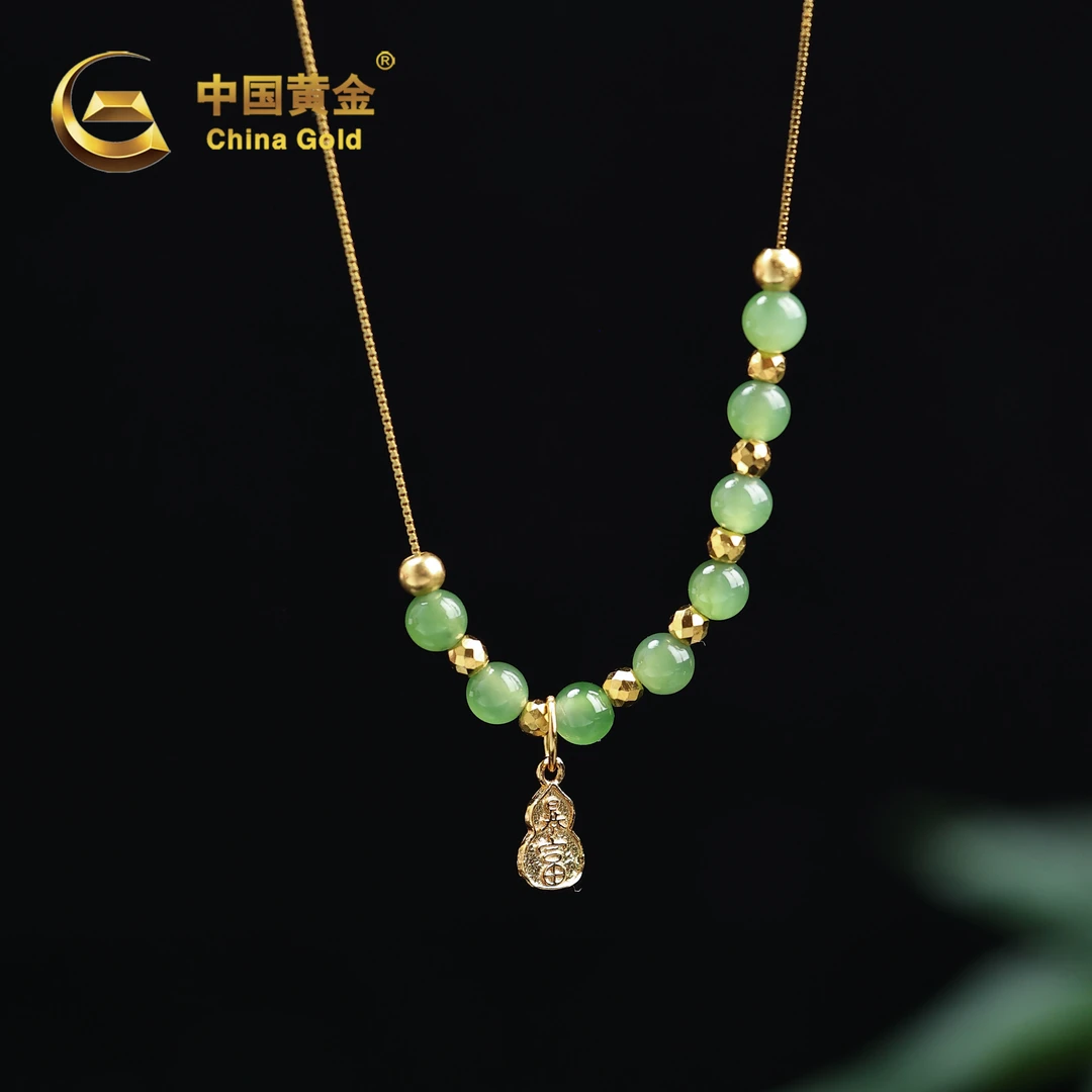 【中国黄金】S925银和田玉八方瑞福项链-X2574-【北】