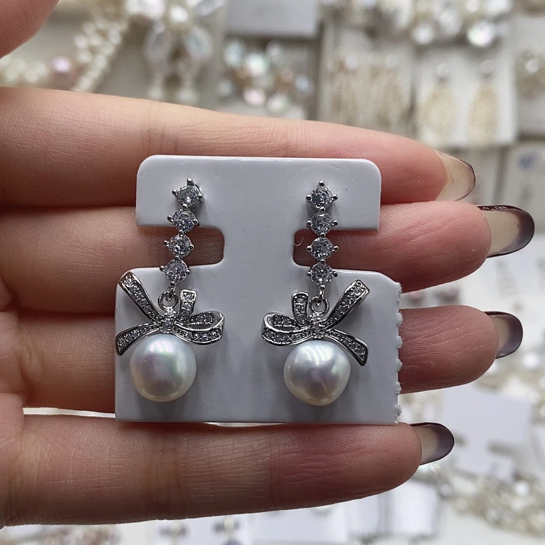 耳饰淡水珍珠银S925镶嵌