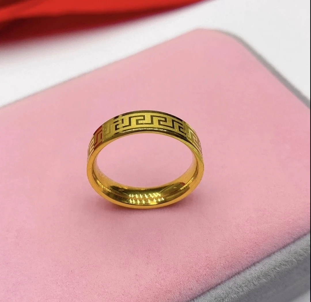 合金戒指 窄版长城纹戒指时尚简约不掉色