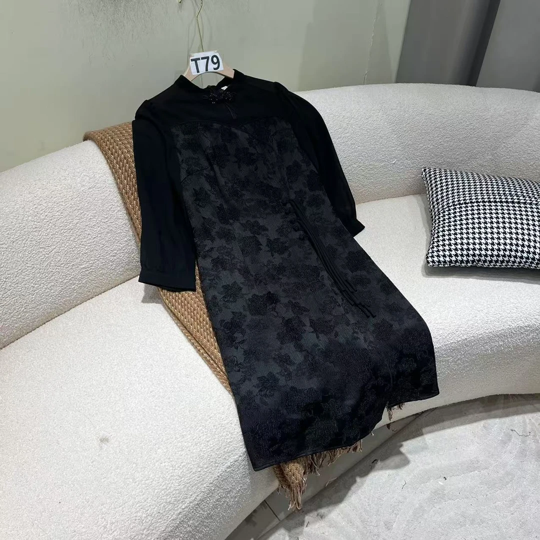 T79  秋季减龄气质时尚显瘦长款风衣连衣裙