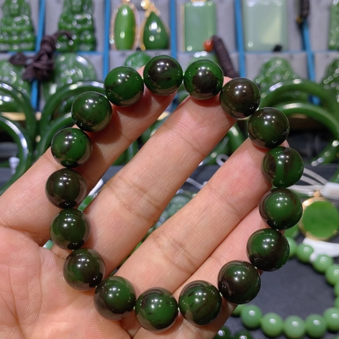 【闪购商品】和田玉吊坠(不含链)未镶嵌q*俄七红皮菠菜绿手串11.5
