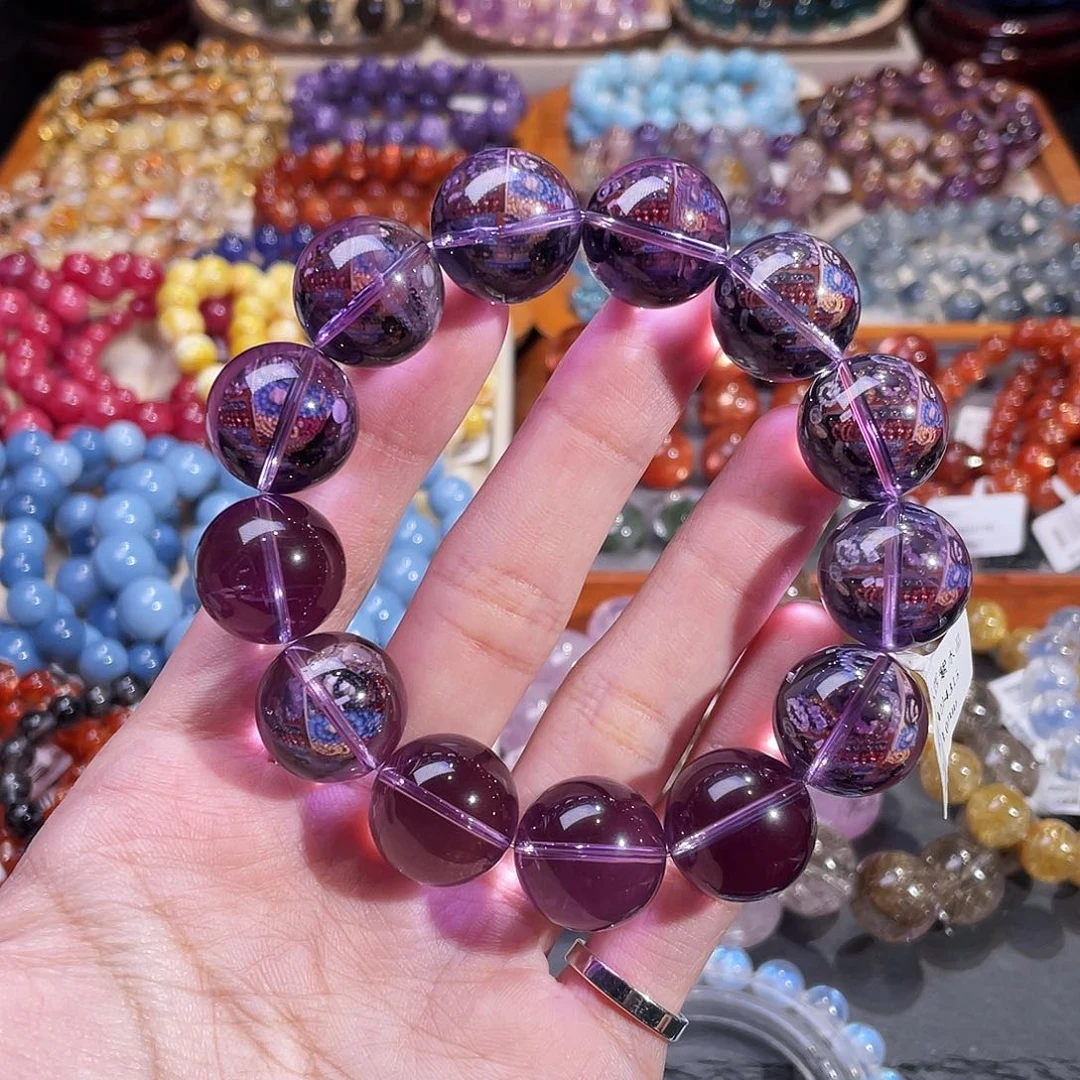 手链未镶嵌水晶玻璃体巴西紫水晶18