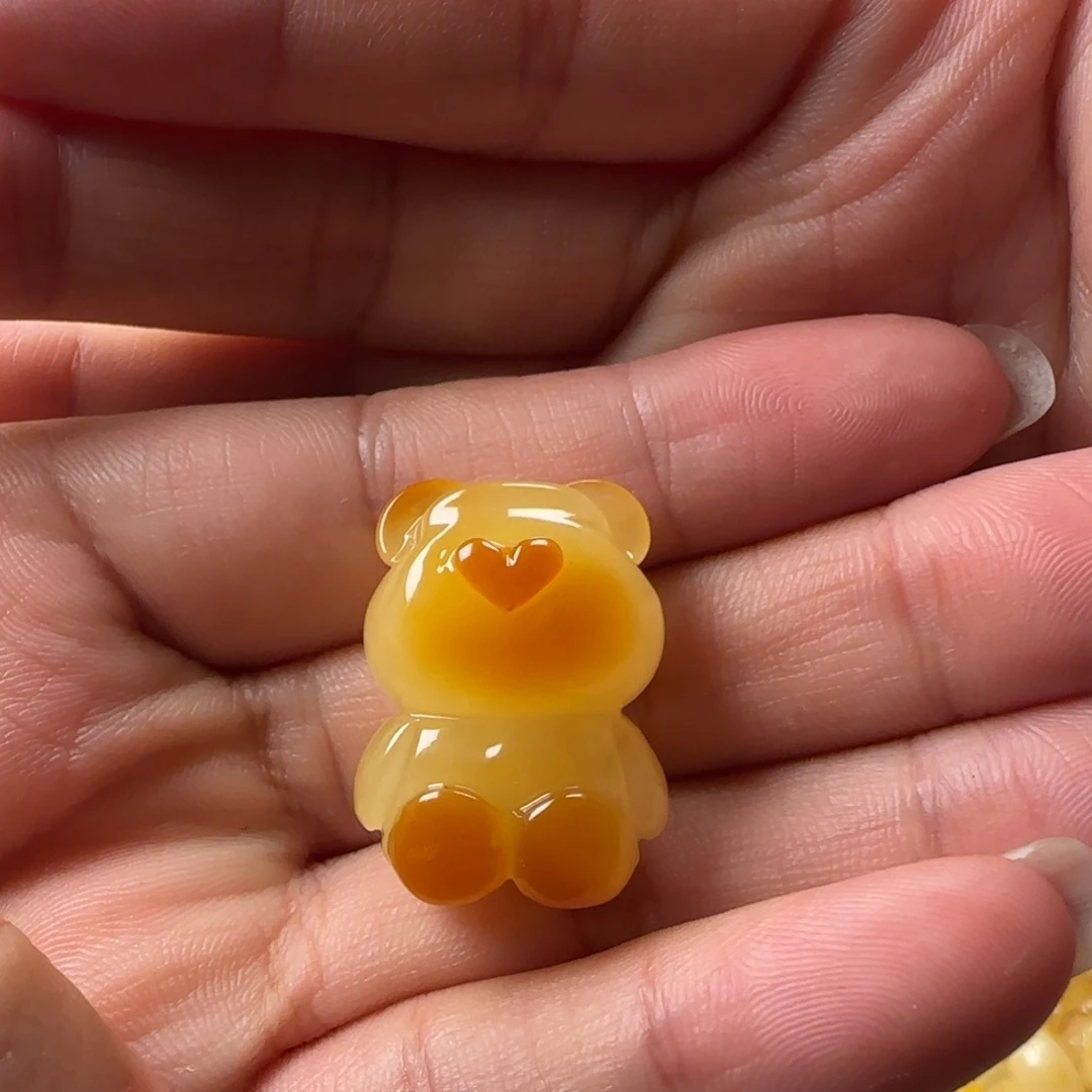 暖***暖蜜蜡颈饰未镶嵌蜜蜡俏色小熊吊坠（打孔不退换）