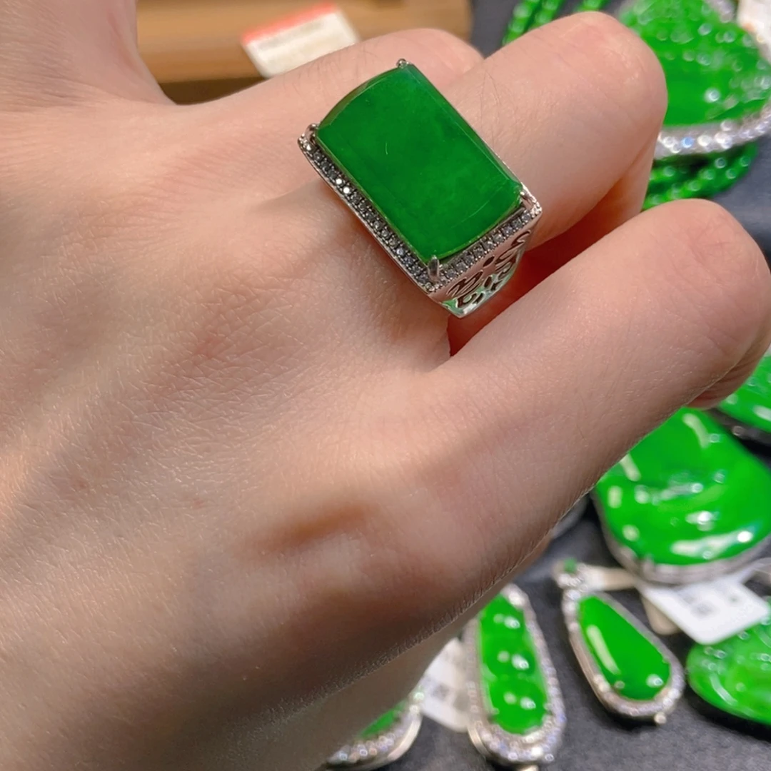 翡翠银S925镶嵌吊坠(不含链)