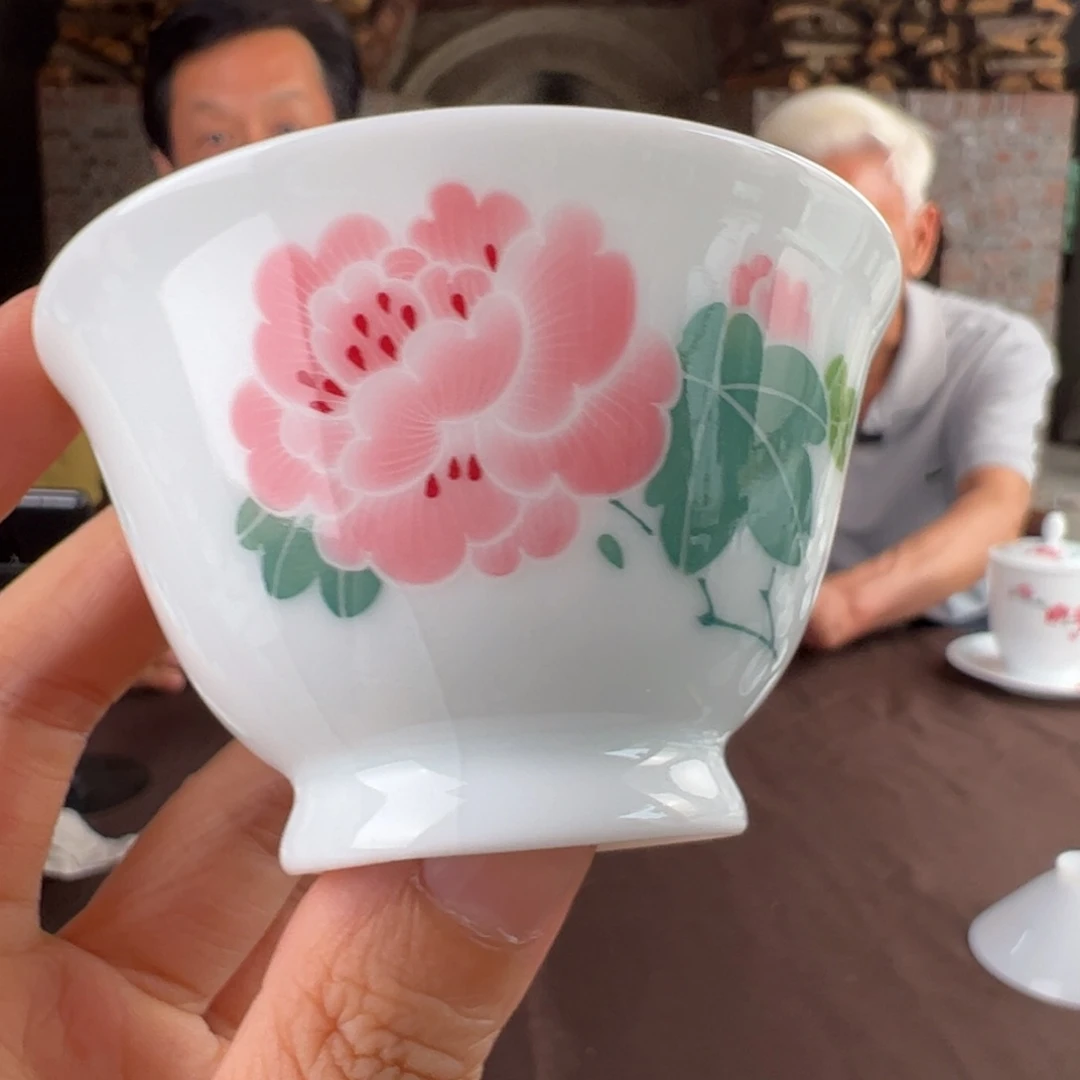 柴窑芙蓉花小杯（开片微瑕）