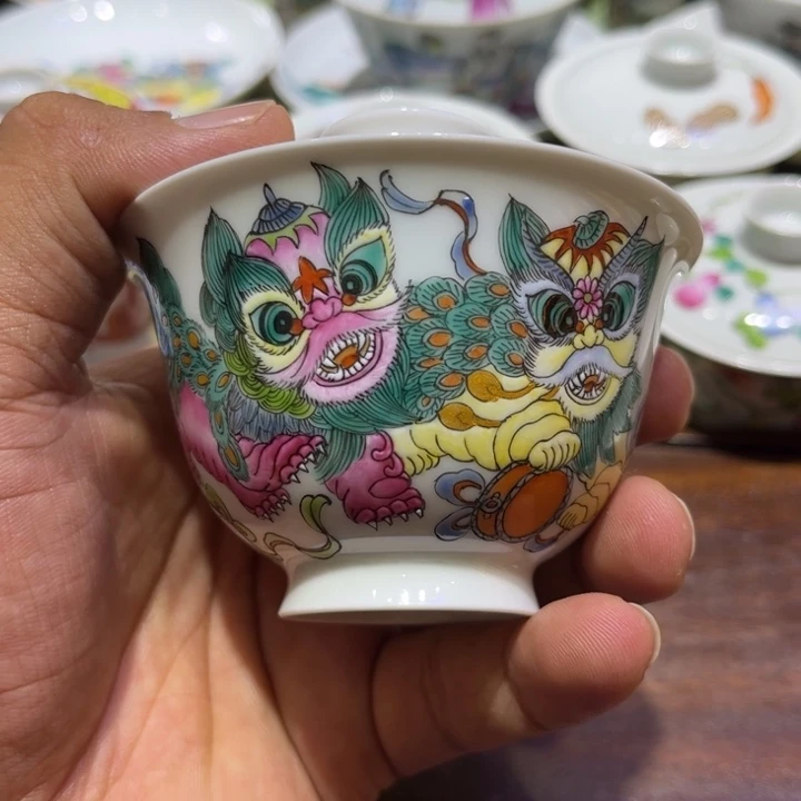 纯手绘精品盖碗杯