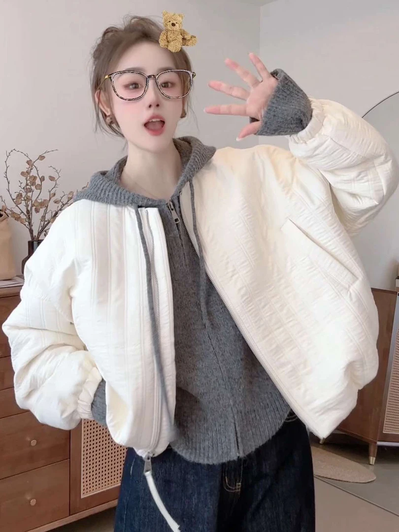 短款夹棉加厚外套女2025爆款秋季新款韩系时尚保暖小个子棉服上衣