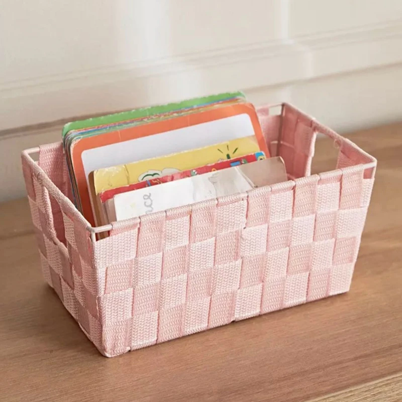 （ins简约设计收纳筐）家用宿舍摆件收纳可手提多功能收纳筐H