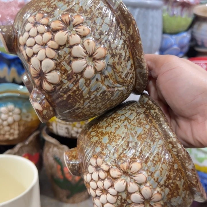 凑9块包邮，有孔，陶瓷花盆