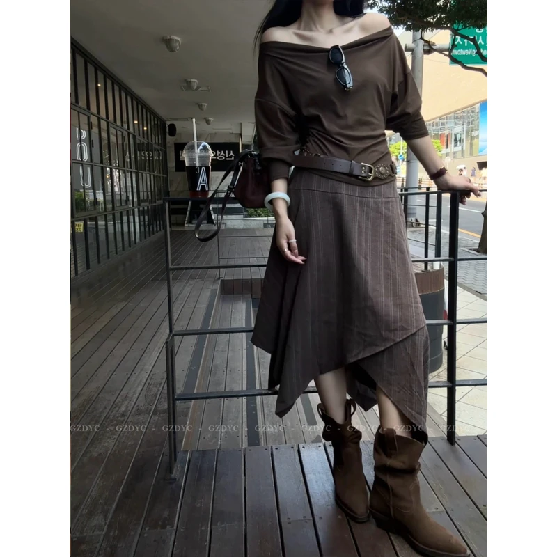 鸽子的衣橱不规则半裙秋冬新款气质酷飒设计师款个性半裙