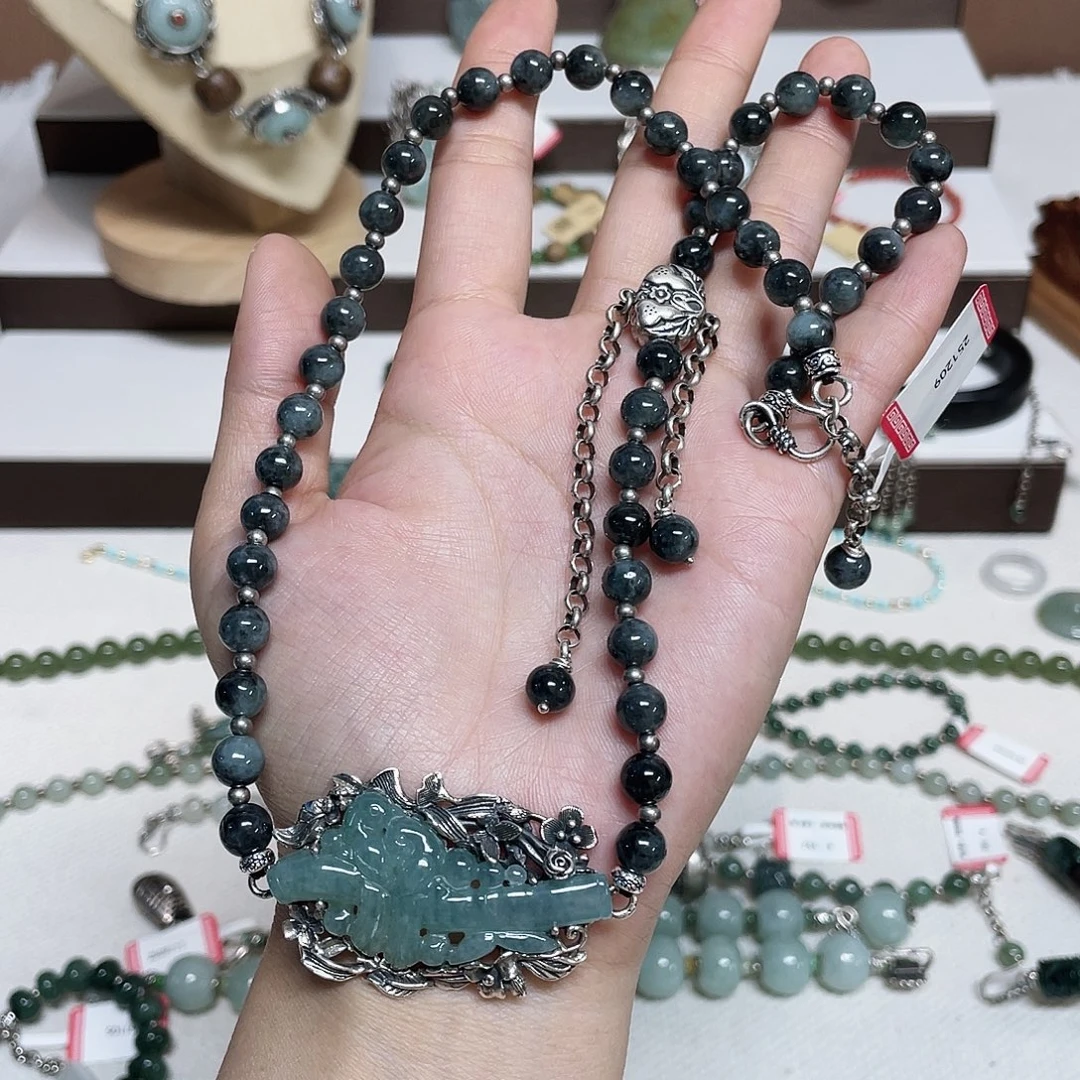 足银925银镶嵌锁骨链