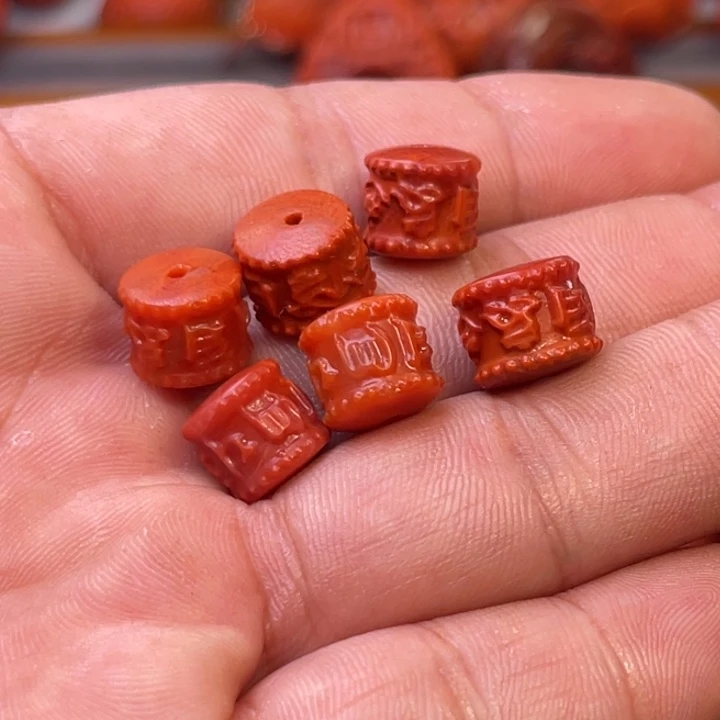 南红玛瑙未镶嵌川料精工直切桶珠卡10mm多样性发货其中一件