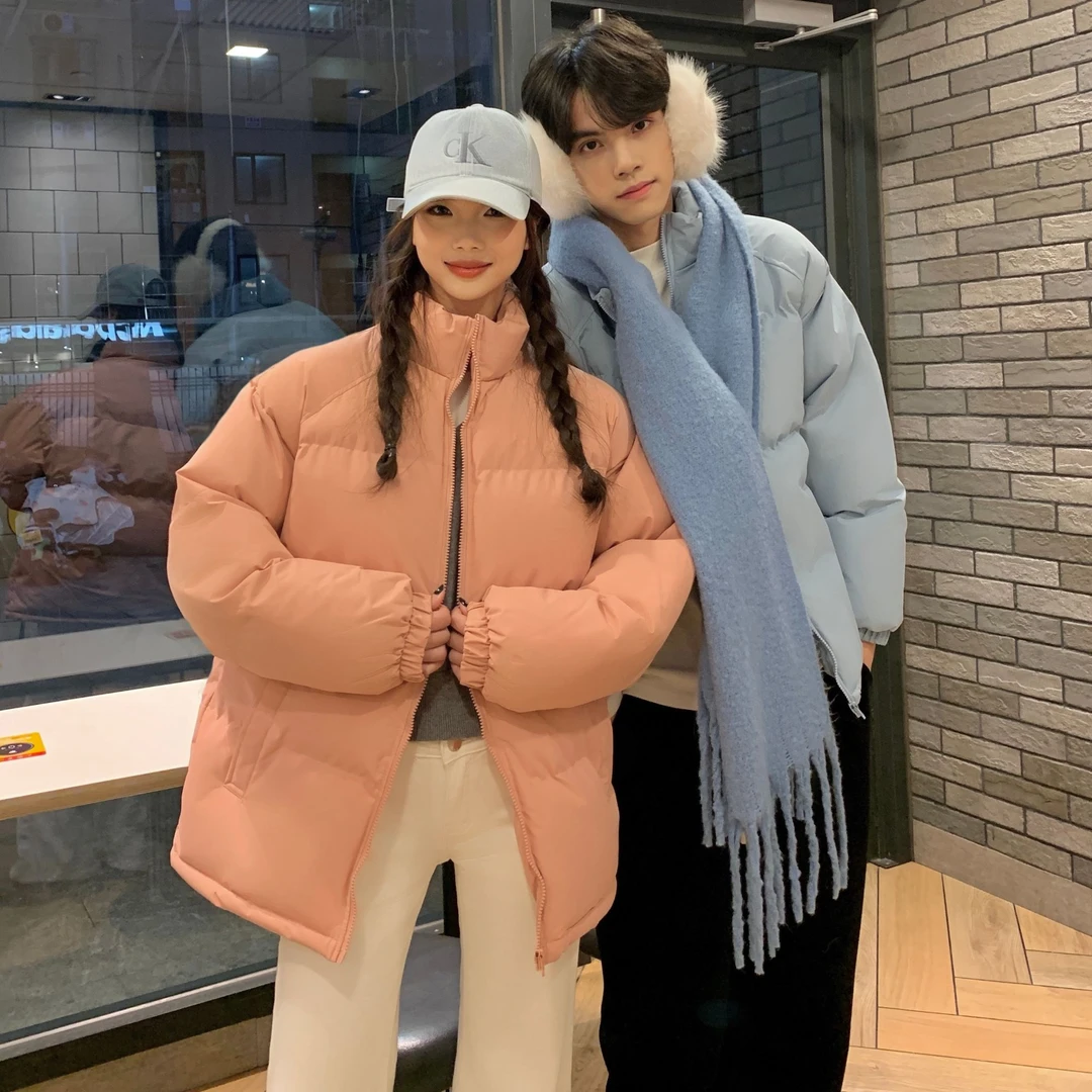 【ONEARTS棉服】马卡龙色纯色立领百搭面包服男女同款棉服宽松潮流