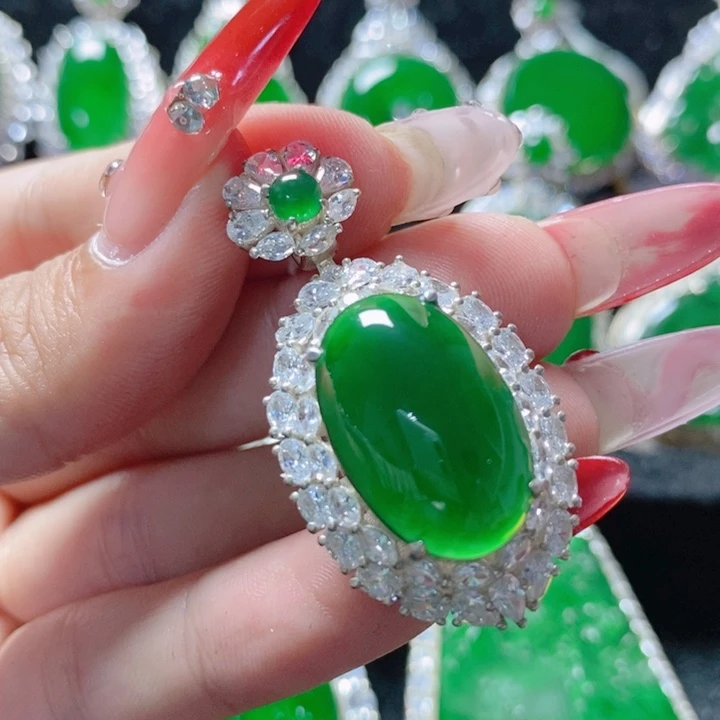 翡翠颈饰银S925镶嵌