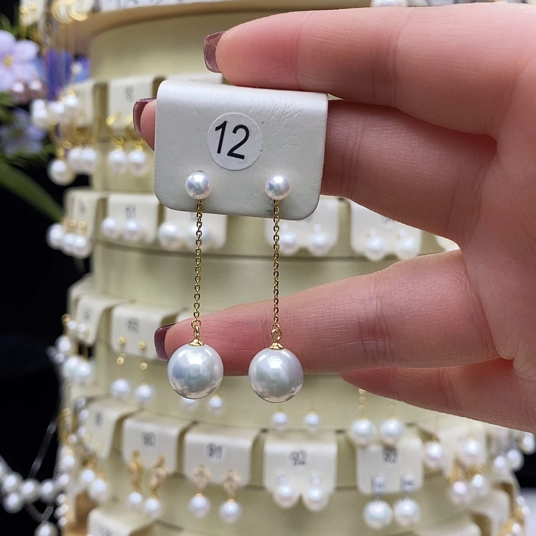 淡水珍珠耳饰银S925镶嵌