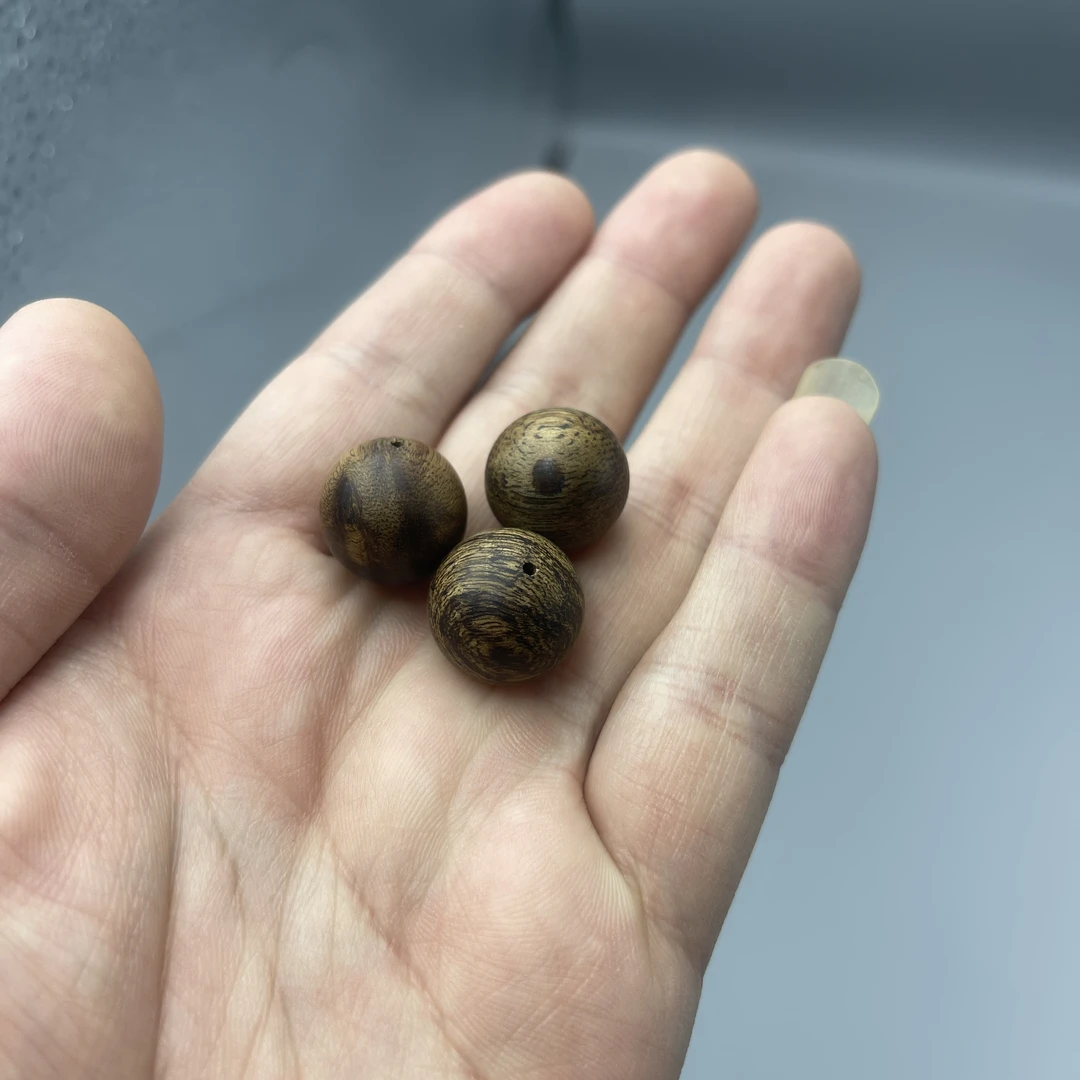 文莱九分沉1.6沉香单珠 三颗 总重5.3g