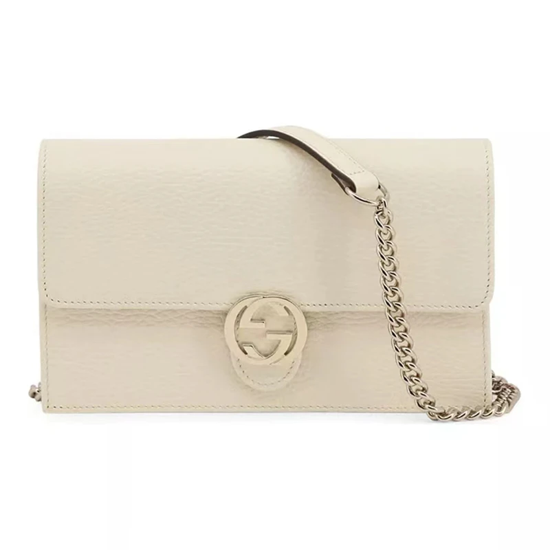 【香港发货】GUCCI古驰 白色 女士时尚斜挎链条包WOC女包