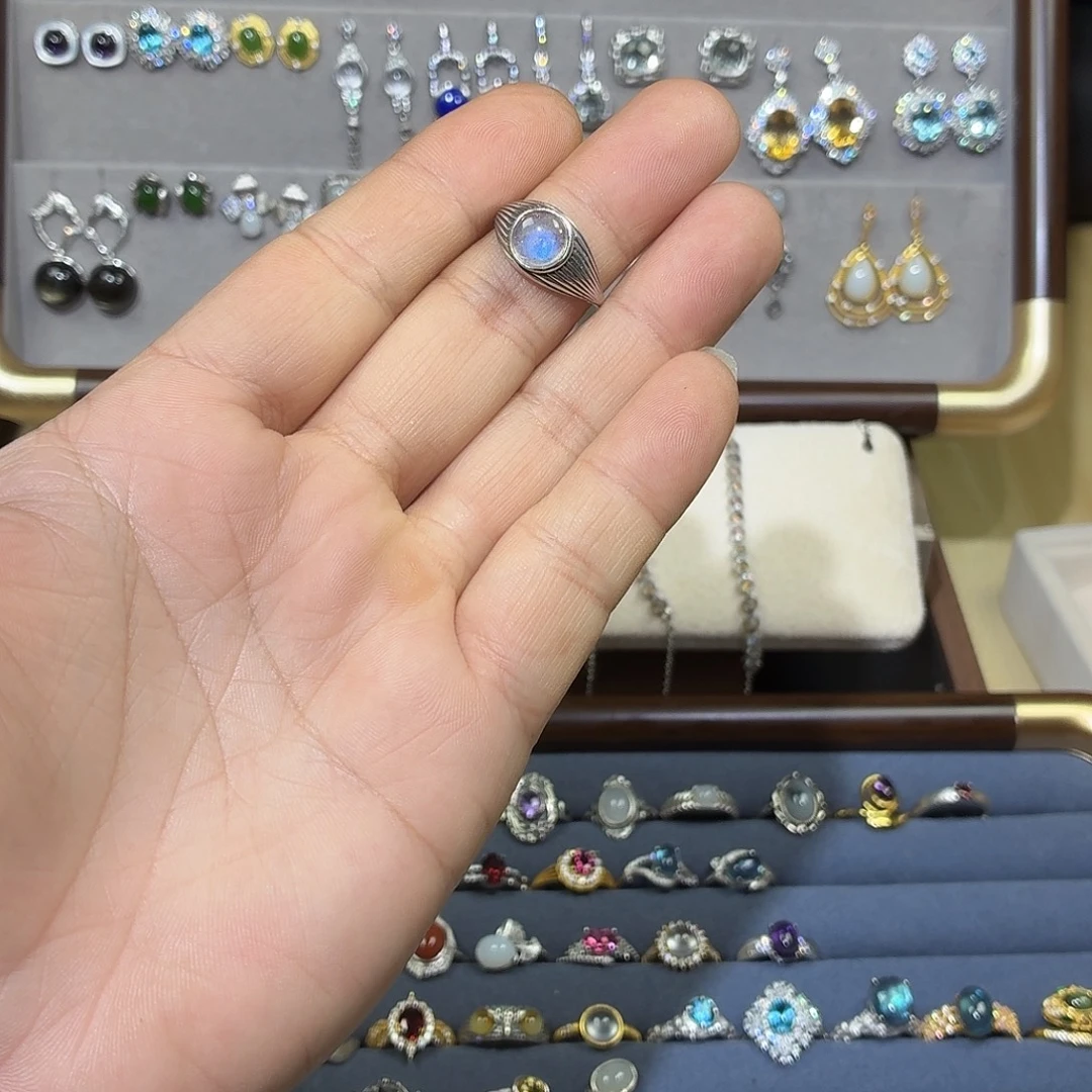 水晶戒指银S925镶嵌