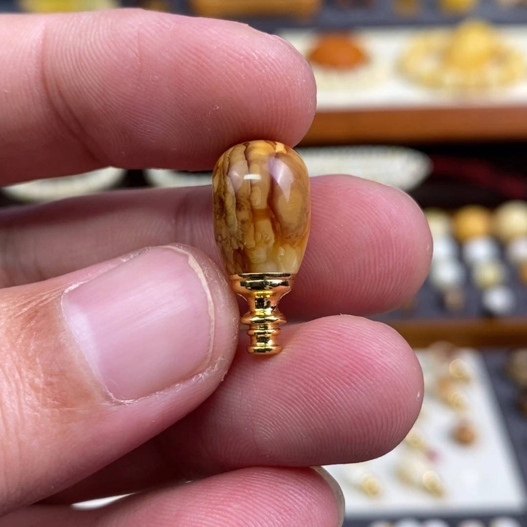 蜜蜡未镶嵌裸石配饰三通尺寸9.9