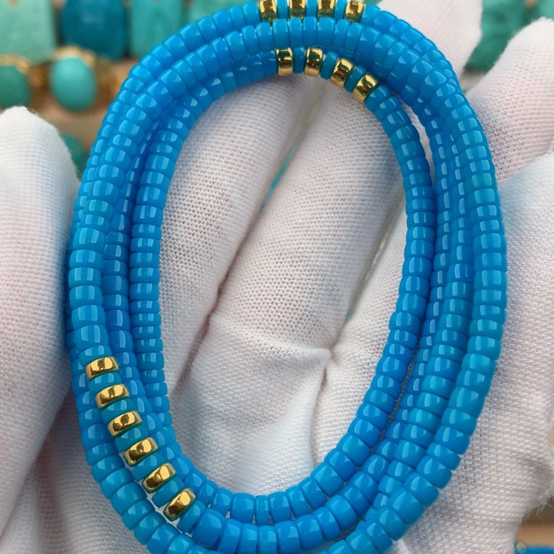 绿松石足金镶嵌多圈卡4