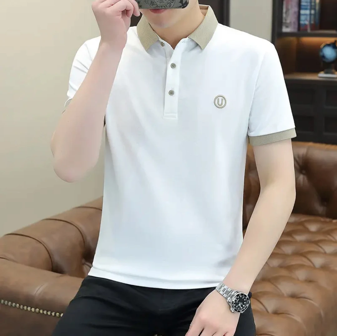 夏季新款男士短袖Polo衫休闲宽松透气柔软百搭翻领薄款半袖t恤男