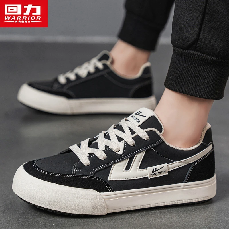 回力男鞋2025新款春季高级感低帮休闲黑色板鞋男百搭港风运动潮鞋