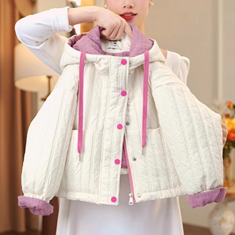 女童连帽棉服秋冬装2025新款儿童加厚棉衣韩版中大童百搭棉袄洋气