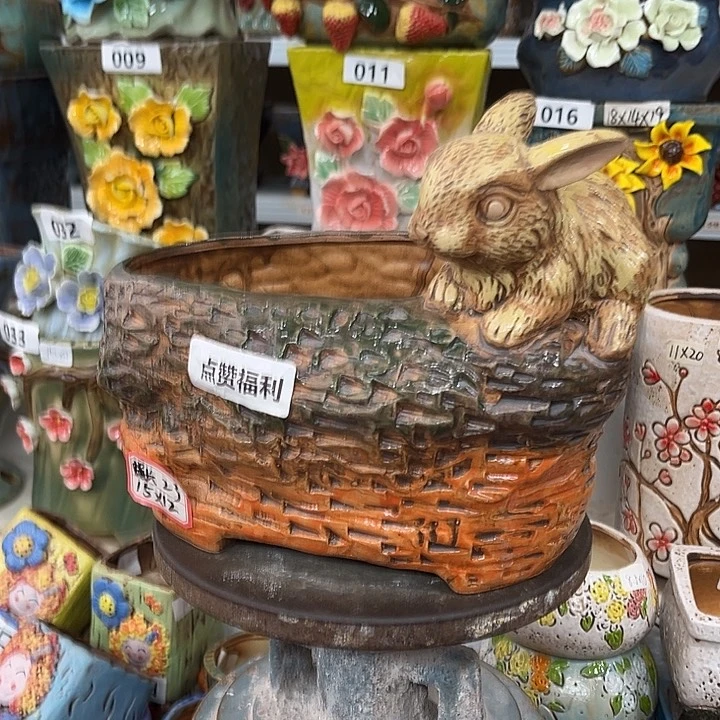 紫砂花盆粗陶材质多肉花盆