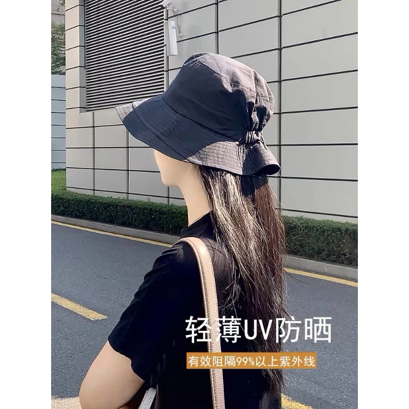 日系渔夫帽女夏百搭遮阳帽薄款太阳帽早春盆帽新款帽子可卷边