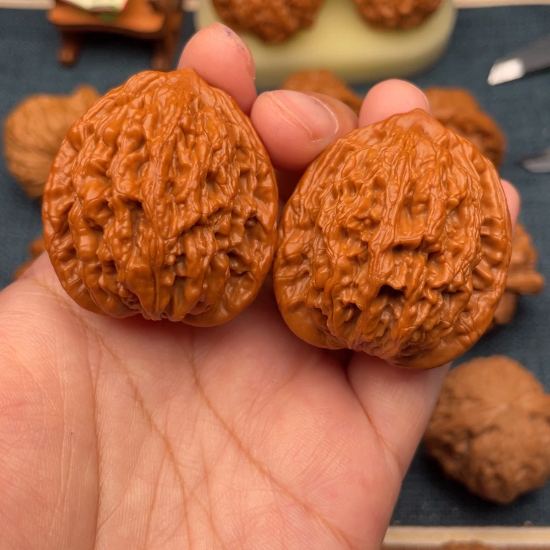 把件文玩核桃38麦穗虎头全品