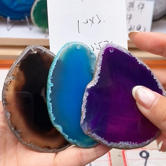 玛瑙/玉髓颈饰足银镀金镶嵌T*