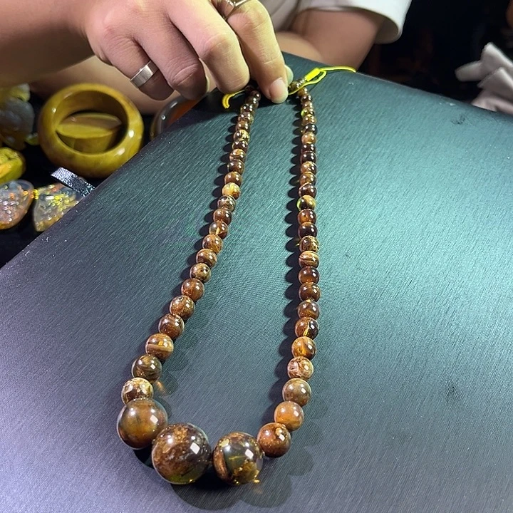 手链琥珀未镶嵌卡6-19 金底溶洞塔链