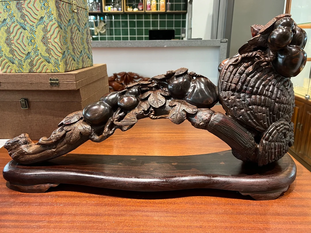 家用装饰实木摆件大气精品(福禄双全)