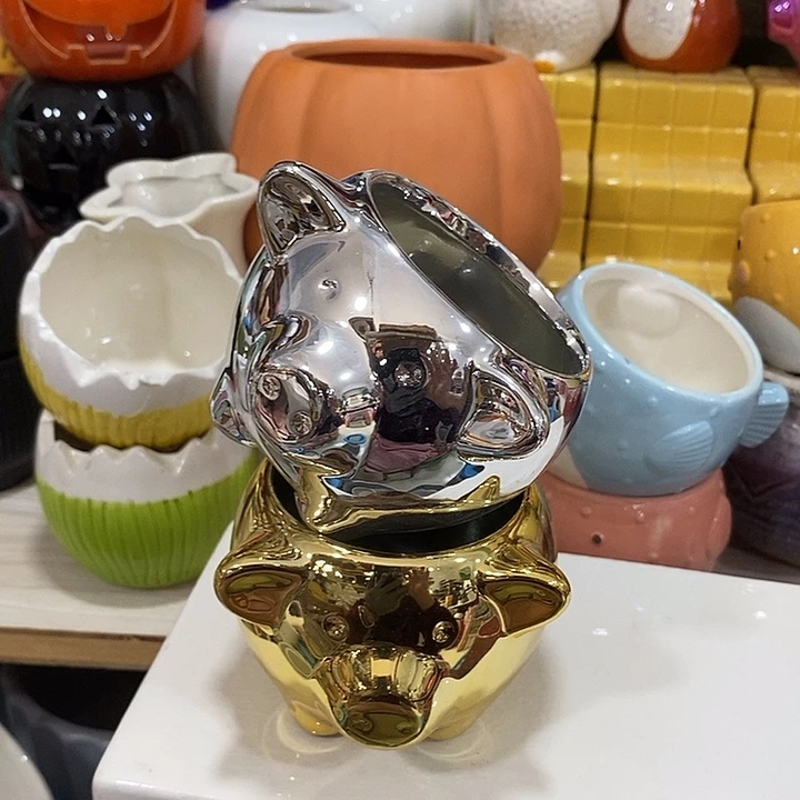 陶盆有孔 瑕疵针孔漏釉介意勿拍外口 7外高7