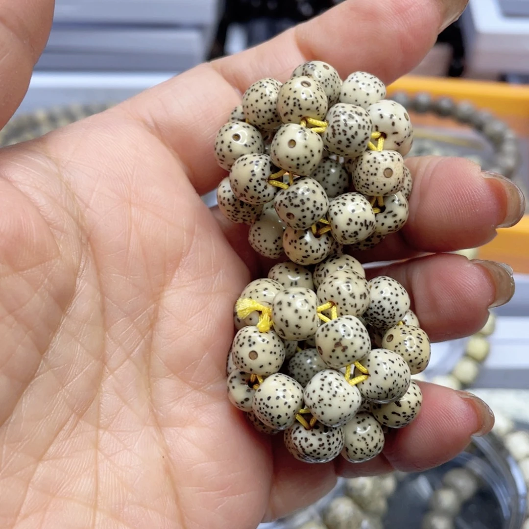 星月菩提把件石玉料星月菩提手工编制手球尺寸8