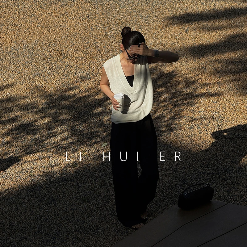 LiHuiEr李慧儿【岁岁缱绻】2025春款休闲轻奢阔腿裤设计师裤子LH033