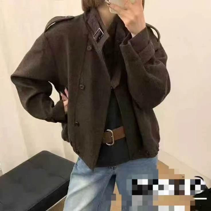 永丽家女士中款加厚赫本风秋冬毛呢大衣小个子高级感呢子外套