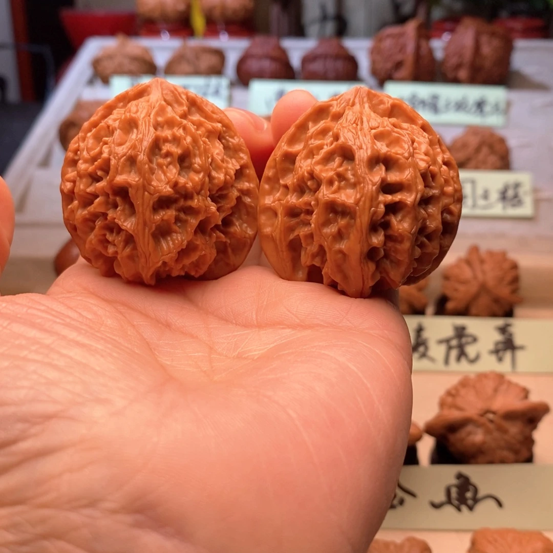 四***然文玩核桃把件苹果圆