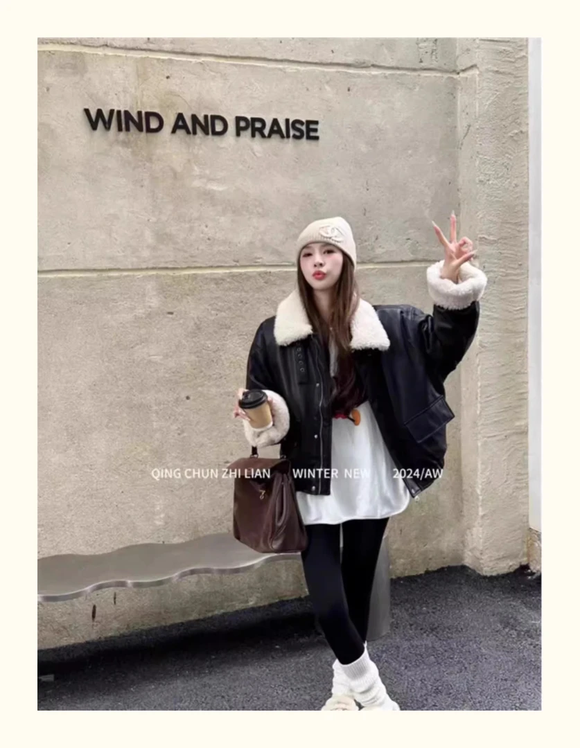 9651款百搭皮面棉服     欧