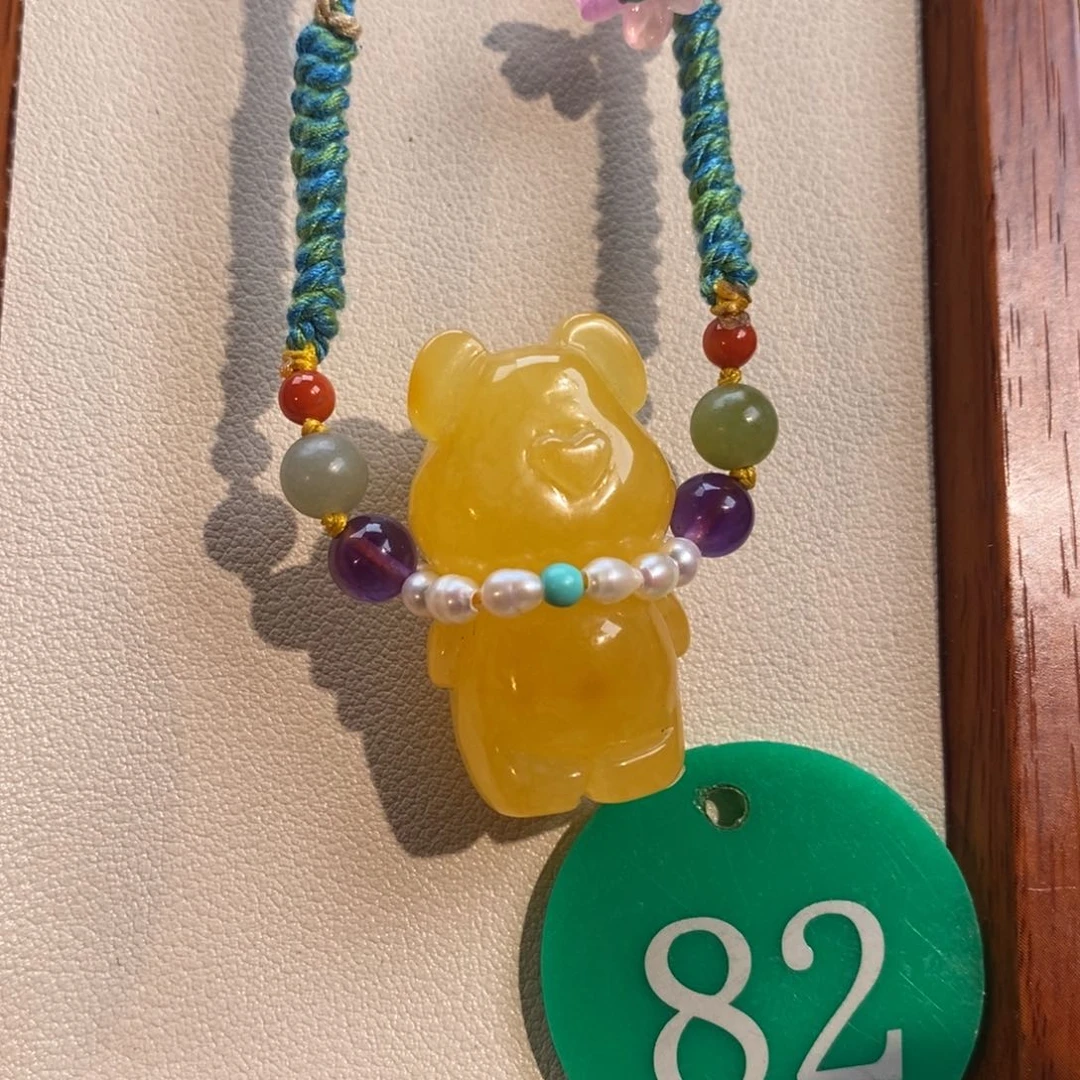 琥珀未镶嵌耳饰裸石