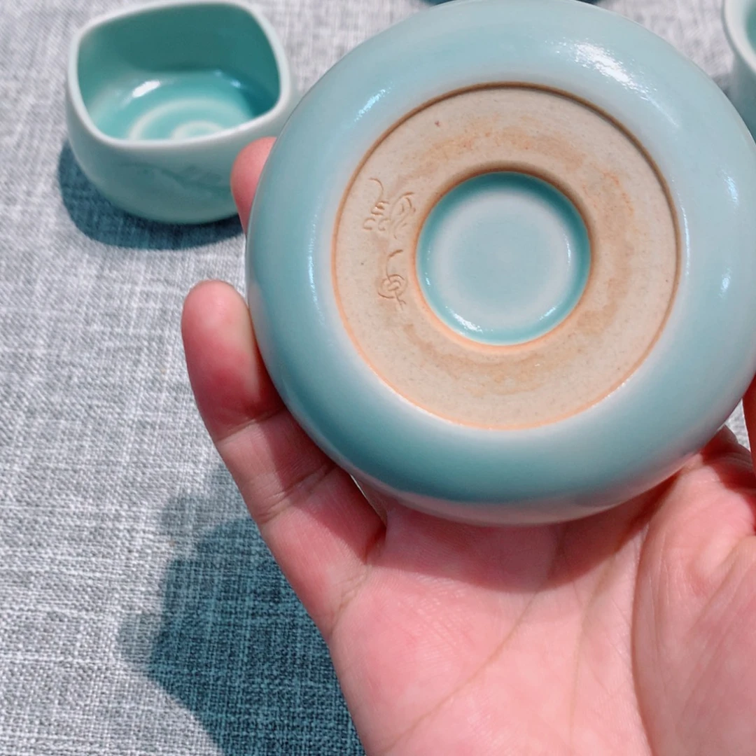 白****龙泉青瓷茶具盖置