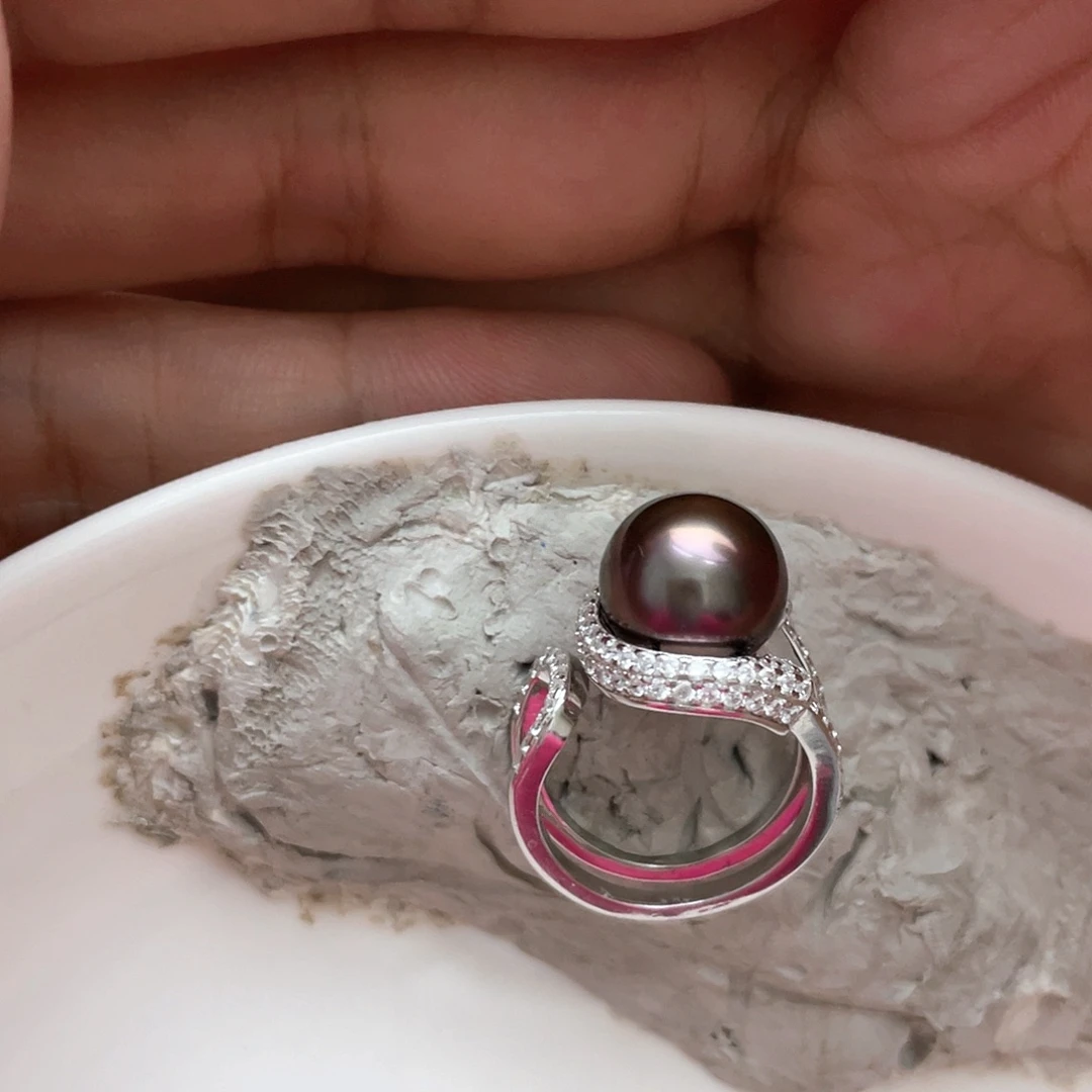一***界戒指银S925镶嵌海水珍珠