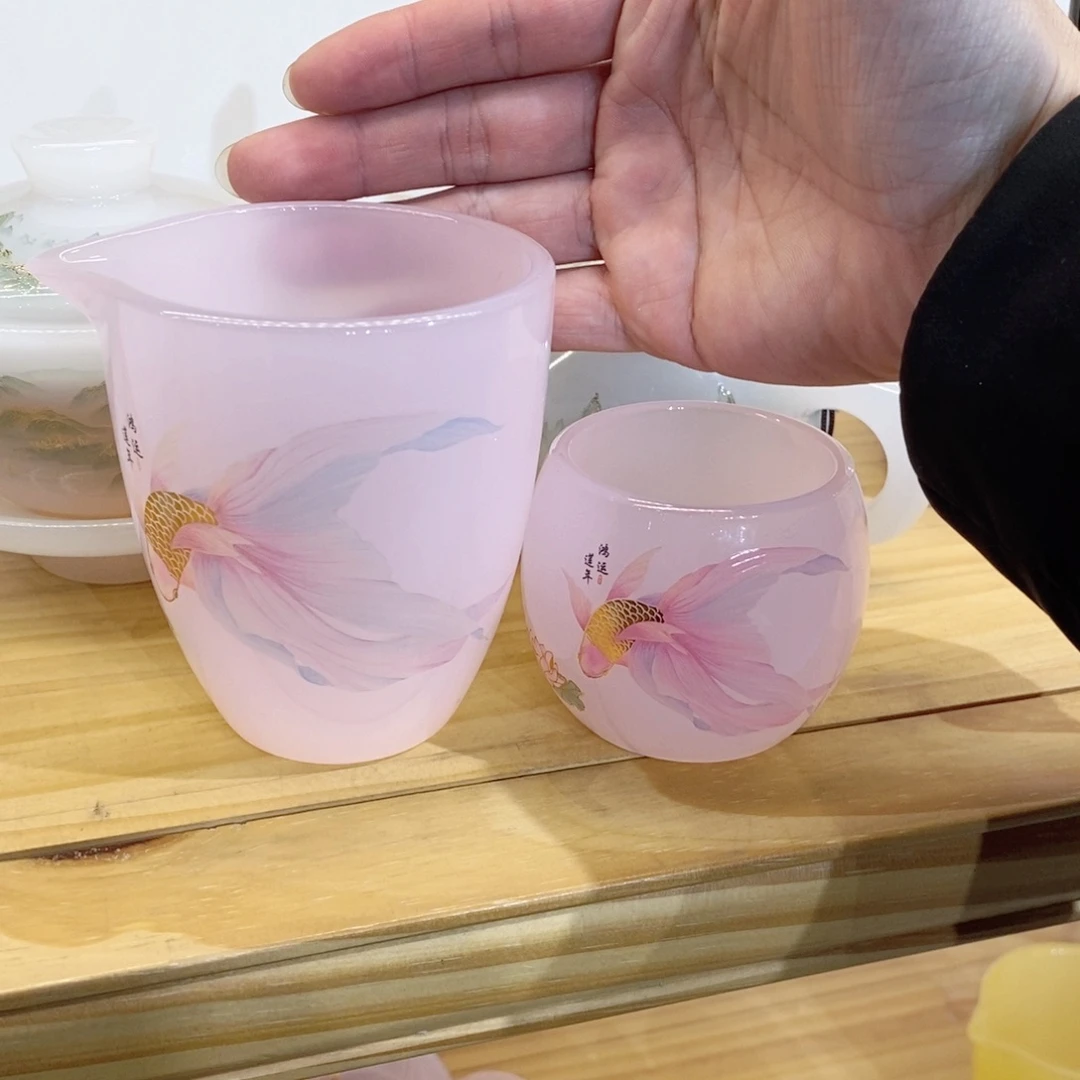 粉鱼琉璃公道杯 主人杯2