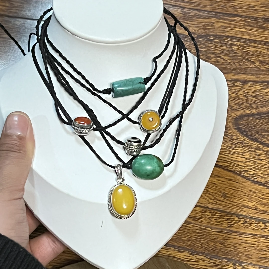 925银亚克力耳饰 尼泊尔饰品 925银