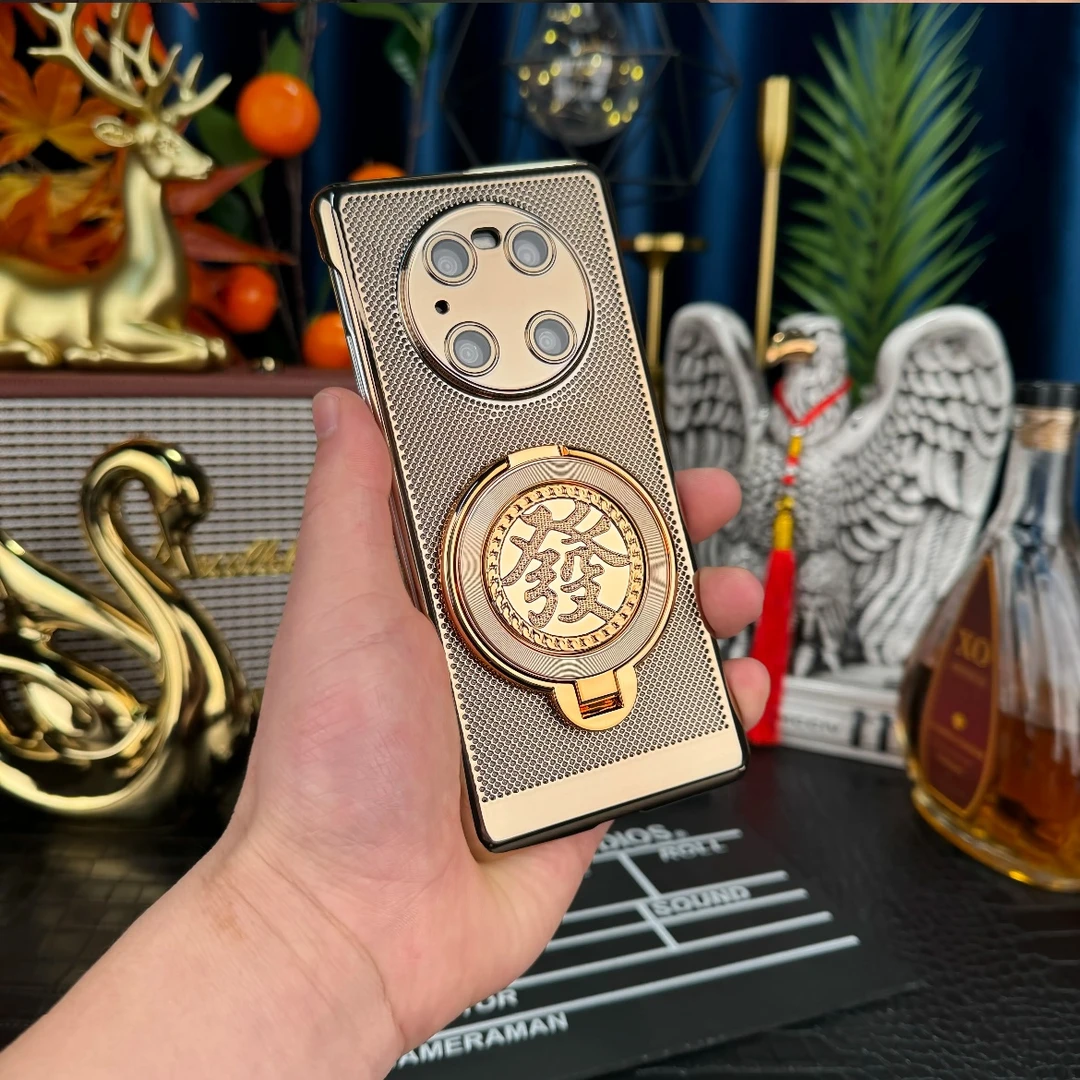 【解压陀螺+高清镜头膜】适用华为Mate40 Pro电镀网格散热支架壳