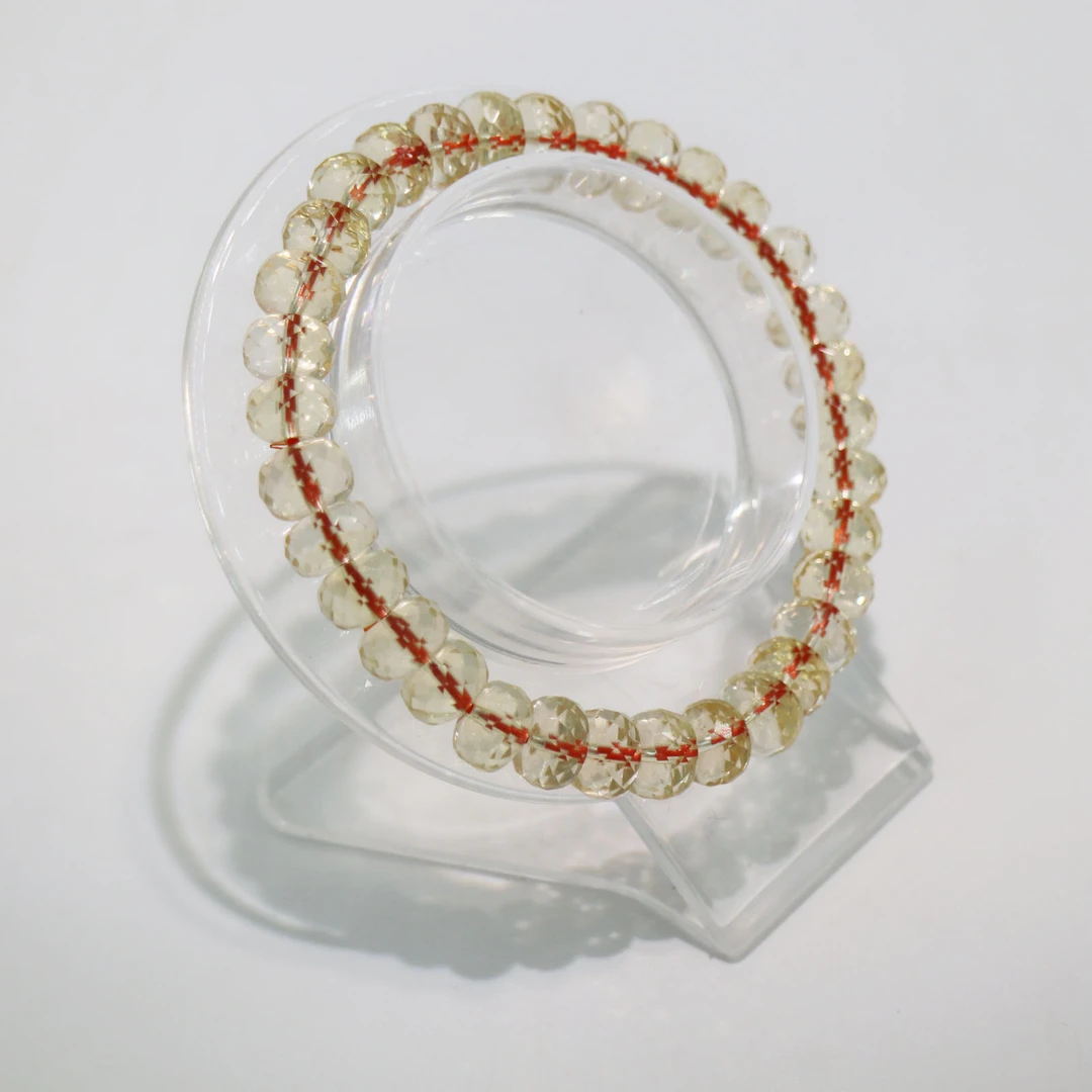 黄水晶圆菱形手串百搭款女款素圈时尚渐变