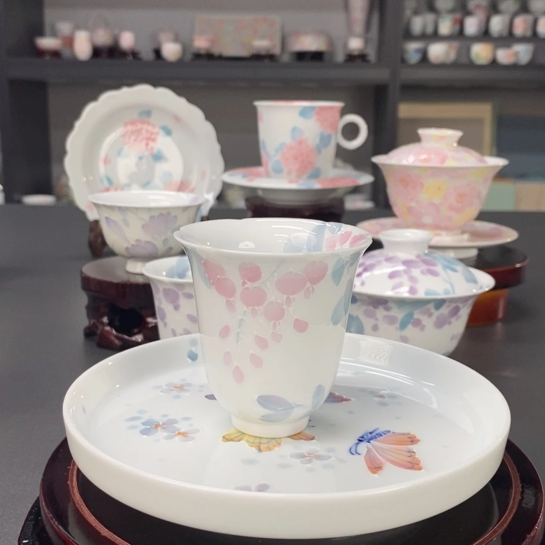 紫藤花釉下品茗杯